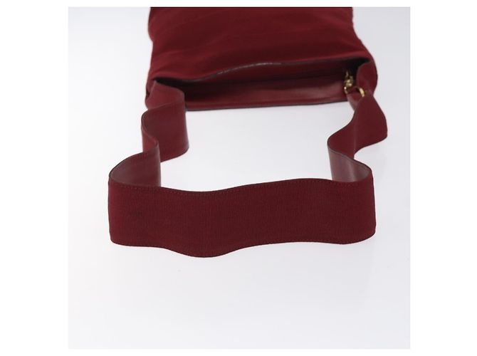 Borsa a spalla Vala in tela rossa e oro Auth BA2450 di Salvatore Ferragamo Rosso D'oro - vista 7