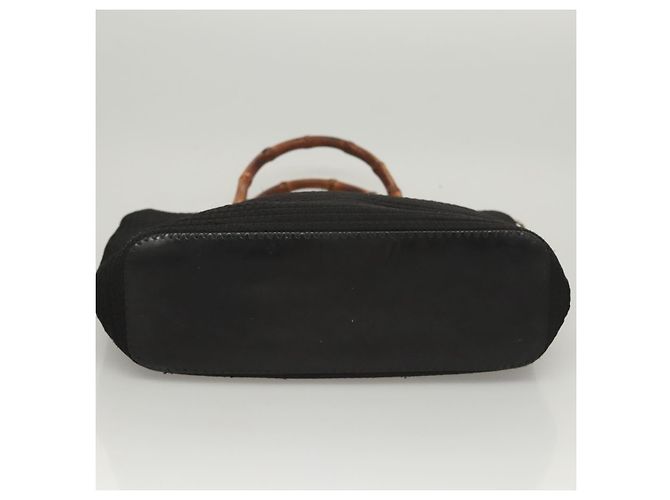 Borsa a mano in tela GUCCI Bamboo 2way Nera Argento 000 1998 0540 Auth BD2082 Nero - vista 5