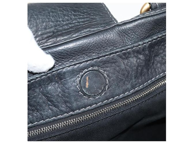 Chloé Sac à main Chloe Paddington en cuir noir or argent Auth PP580V - vue 10