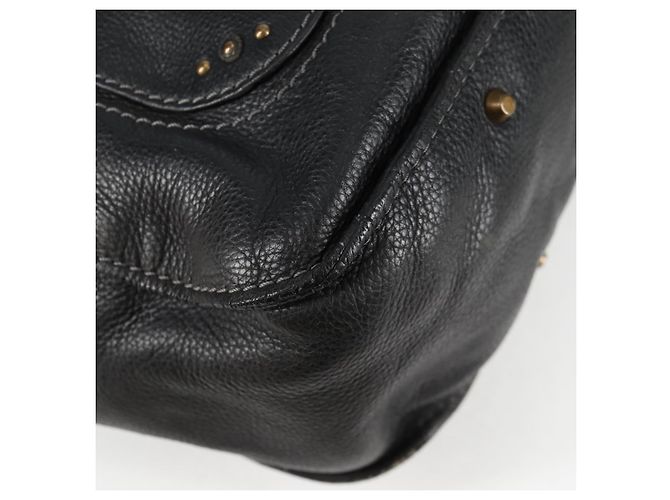 Chloé Sac à main Chloe Paddington en cuir noir or argent Auth PP580V - vue 16