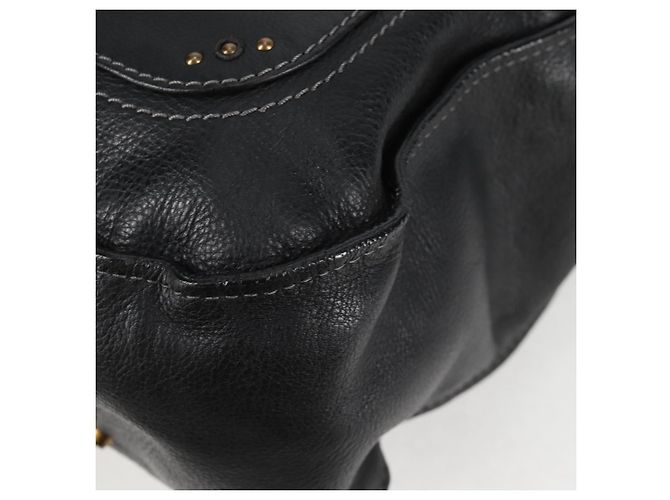 Chloé Sac à main Chloe Paddington en cuir noir or argent Auth PP580V - vue 17