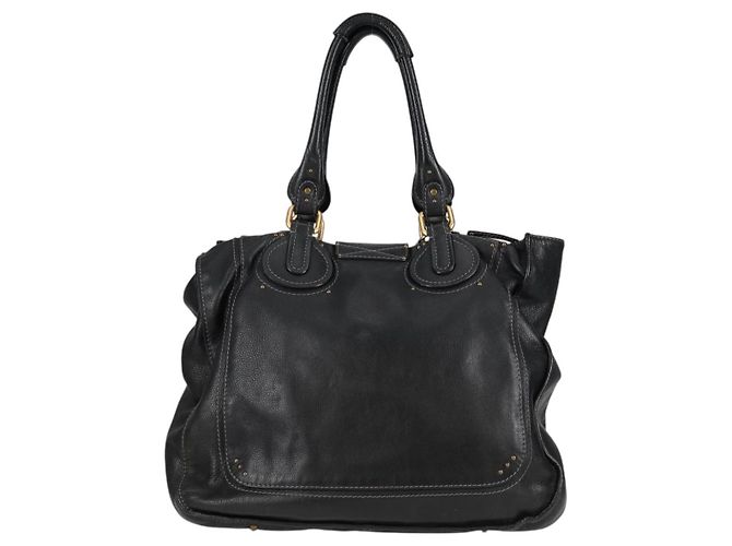 Chloé Sac à main Chloe Paddington en cuir noir or argent Auth PP580V - vue 2