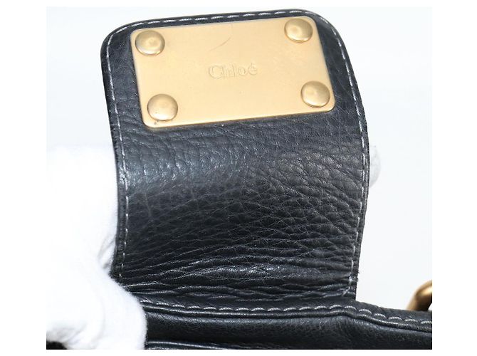 Chloé Sac à main Chloe Paddington en cuir noir or argent Auth PP580V - vue 20