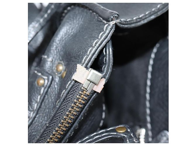 Chloé Sac à main Chloe Paddington en cuir noir or argent Auth PP580V - vue 23