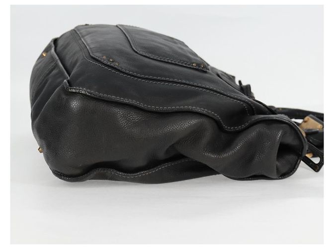 Chloé Sac à main Chloe Paddington en cuir noir or argent Auth PP580V - vue 4