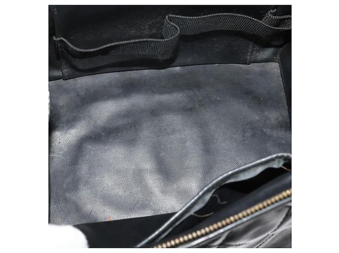 CHANEL Matelassé Vanity Pouch Smalto Nero Oro CC Auth bs26105 D'oro - vista 10