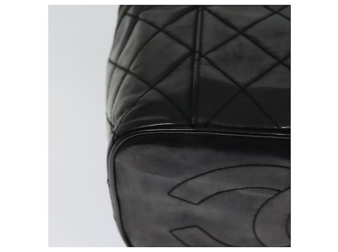 CHANEL Matelassé Vanity Pouch Smalto Nero Oro CC Auth bs26105 D'oro - vista 17
