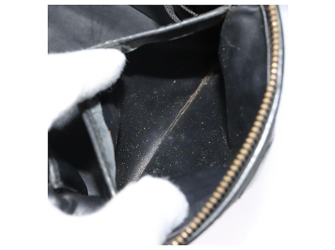 CHANEL Matelassé Vanity Pouch Smalto Nero Oro CC Auth bs26105 D'oro - vista 23