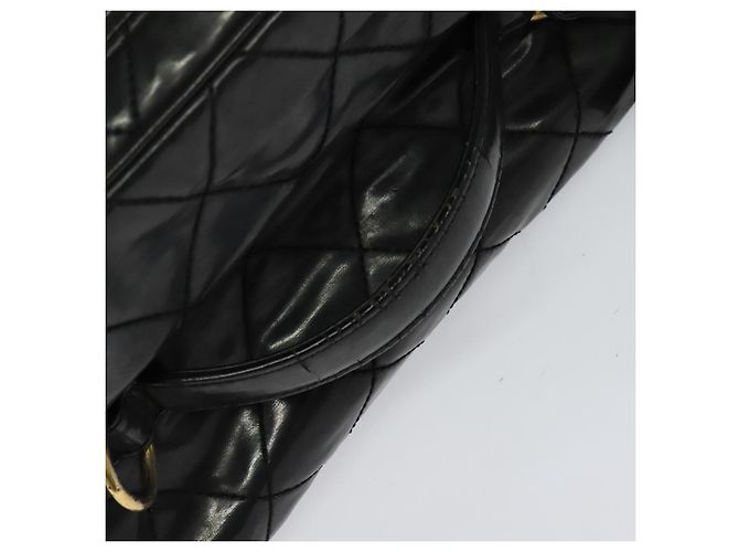CHANEL Matelassé Vanity Pouch Smalto Nero Oro CC Auth bs26105 D'oro - vista 7