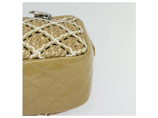 Borsa a Spalla con Catena CHANEL Smalto Beige CC Auth 125492 - vista 14