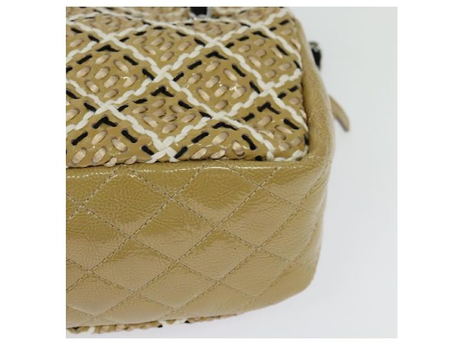 Borsa a Spalla con Catena CHANEL Smalto Beige CC Auth 125492 - vista 16