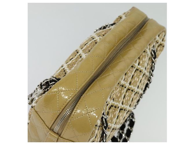 Borsa a Spalla con Catena CHANEL Smalto Beige CC Auth 125492 - vista 6