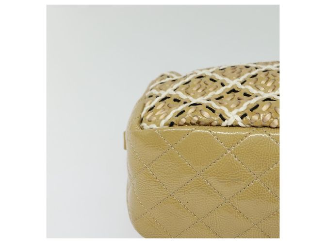 Borsa a Spalla con Catena CHANEL Smalto Beige CC Auth 125492 - vista 9