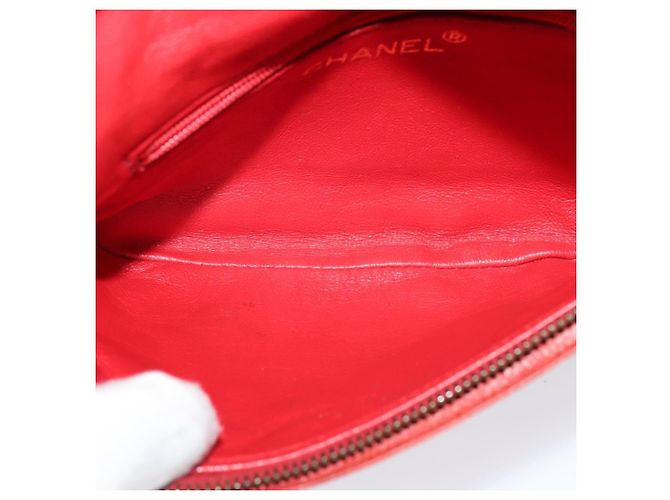 CHANEL Borsa a vita Matelassé Pelle Caviar Rossa Oro CC Auth BD2190 Rosso D'oro - vista 11