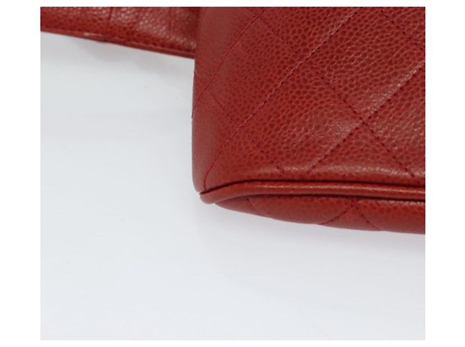 CHANEL Borsa a vita Matelassé Pelle Caviar Rossa Oro CC Auth BD2190 Rosso D'oro - vista 15