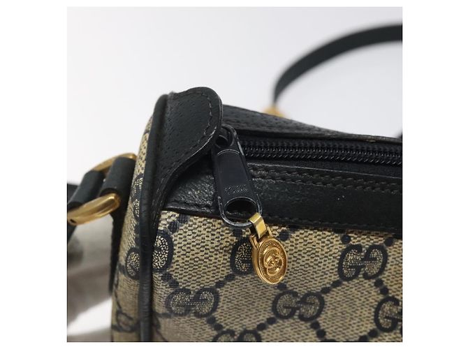 GUCCI GG Supreme Sherry Line Borsa a Spalla PVC Blu Navy Oro 89 02 018 Auth 125200 D'oro - vista 10