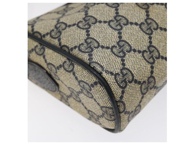 GUCCI GG Supreme Sherry Line Borsa a Spalla PVC Blu Navy Oro 89 02 018 Auth 125200 D'oro - vista 14