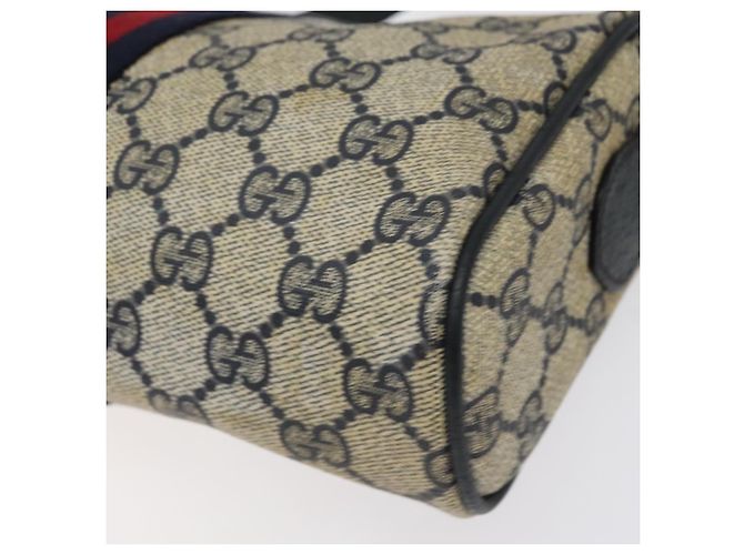 GUCCI GG Supreme Sherry Line Borsa a Spalla PVC Blu Navy Oro 89 02 018 Auth 125200 D'oro - vista 15