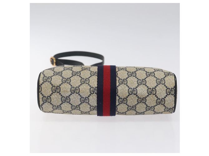 GUCCI GG Supreme Sherry Line Borsa a Spalla PVC Blu Navy Oro 89 02 018 Auth 125200 D'oro - vista 5