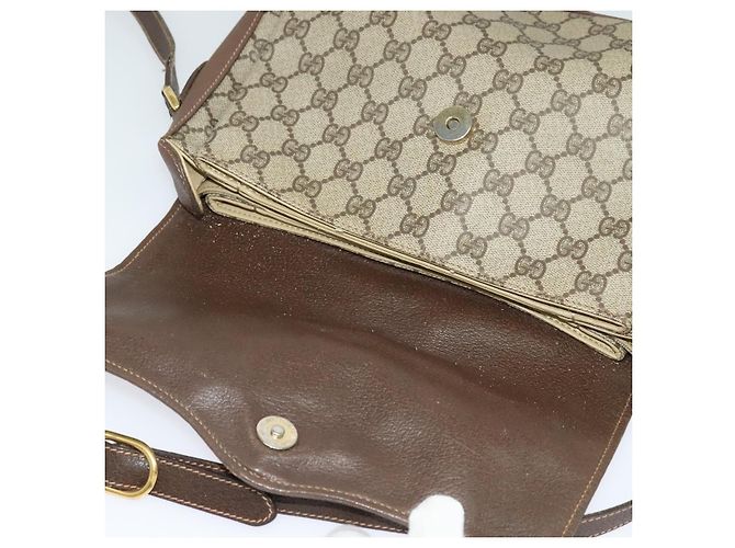 GUCCI GG Supreme Web Sherry Line Borsa PVC Beige Oro 164 02 084 Auth ep9049 D'oro - vista 10
