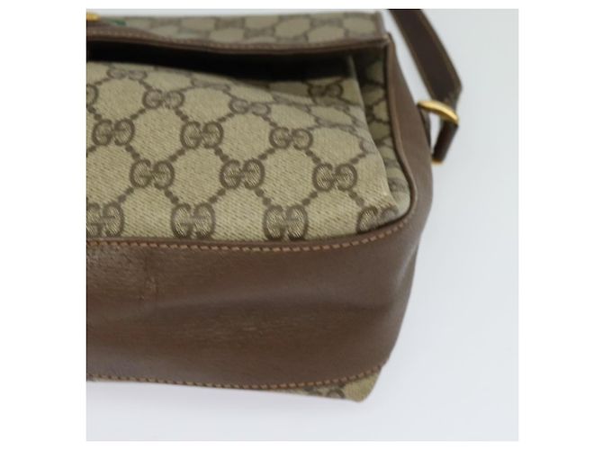 GUCCI GG Supreme Web Sherry Line Borsa PVC Beige Oro 164 02 084 Auth ep9049 D'oro - vista 14