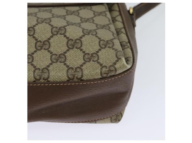 GUCCI GG Supreme Web Sherry Line Borsa PVC Beige Oro 164 02 084 Auth ep9049 D'oro - vista 16