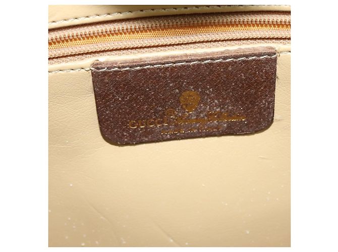 GUCCI GG Supreme Web Sherry Line Borsa PVC Beige Oro 164 02 084 Auth ep9049 D'oro - vista 18