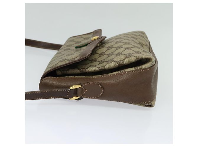GUCCI GG Supreme Web Sherry Line Borsa PVC Beige Oro 164 02 084 Auth ep9049 D'oro - vista 3
