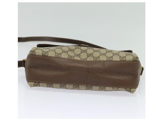 GUCCI GG Supreme Web Sherry Line Borsa PVC Beige Oro 164 02 084 Auth ep9049 D'oro - vista 5