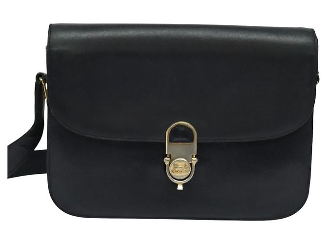 Céline Borsa a spalla CELINE in pelle blu navy e oro Auth bs25995 D'oro - vista 13