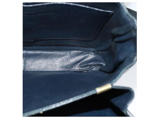 Céline Borsa a spalla CELINE in pelle blu navy e oro Auth bs25995 D'oro - vista 19