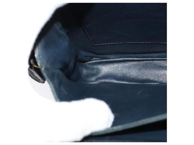 Céline Borsa a spalla CELINE in pelle blu navy e oro Auth bs25995 D'oro - vista 20