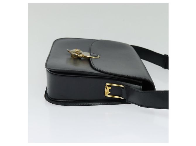 Céline Borsa a spalla CELINE in pelle blu navy e oro Auth bs25995 D'oro - vista 4