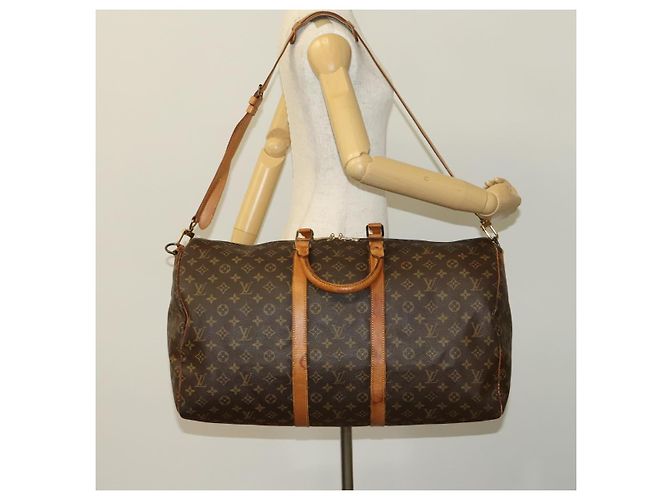 LOUIS VUITTON Monogram Keepall Bandouliere 55 Borsa Boston M41414 LV Auth 123367 Monogramma - vista 22