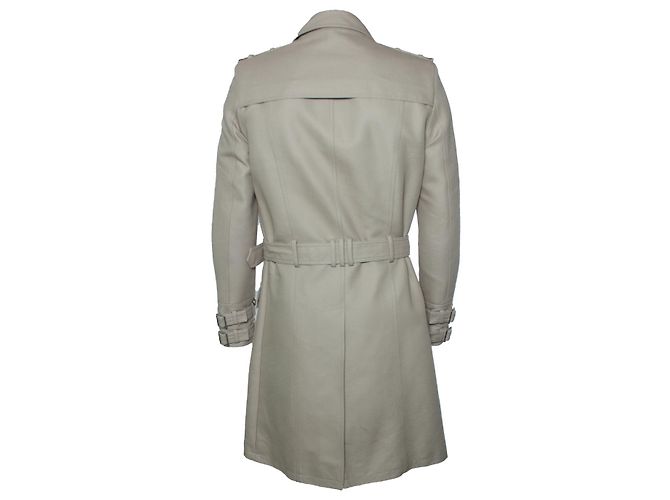 Balmain, Trench coat militar de algodón beige - vista 3