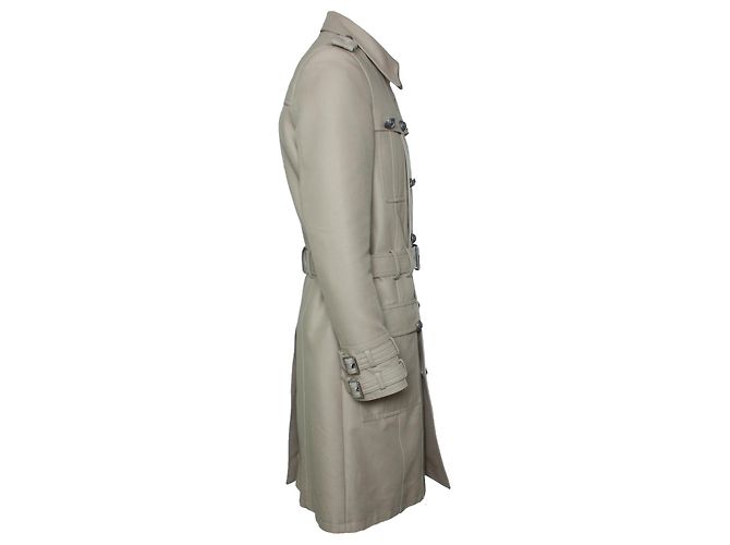 Balmain, Trench coat militar de algodón beige - vista 4