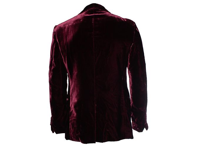 Tom Ford, Samt Shelton Blazer in Burgunderrot - Ansicht 3
