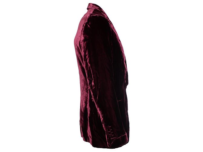 Tom Ford, Samt Shelton Blazer in Burgunderrot - Ansicht 4