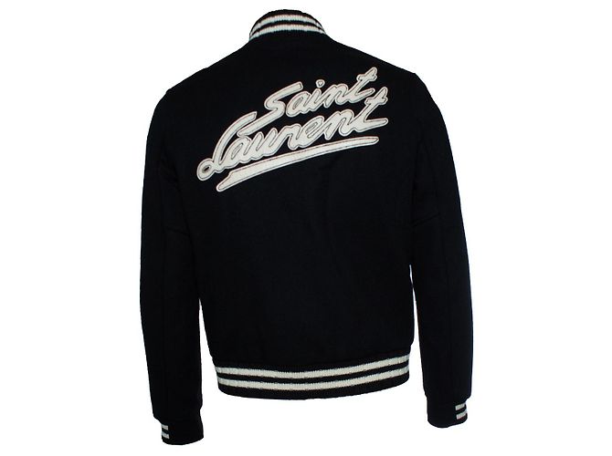 Saint Laurent, Bomber teddy classico 2020 Nero Bianco - vista 2