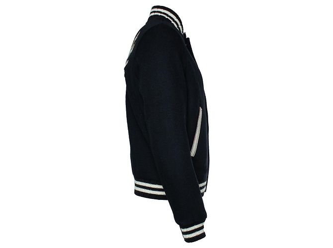 Saint Laurent, Bomber teddy classico 2020 Nero Bianco - vista 3