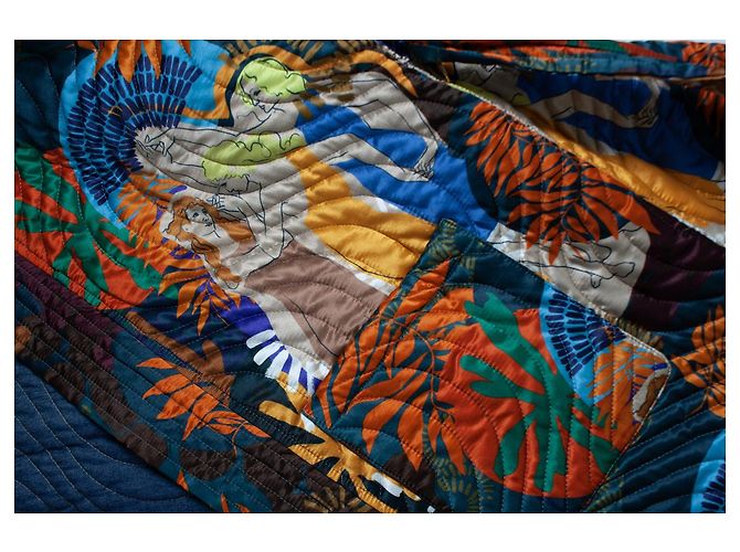 Autre Marque Gemischter, mehrfarbiger gesteppter Kimono Mehrfarben - Ansicht 5