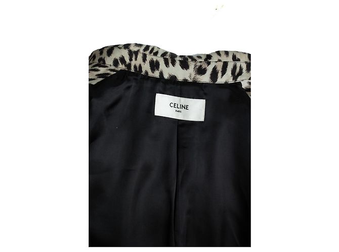 Céline, abrigo trench de estampado de leopardo Castaño - vista 5