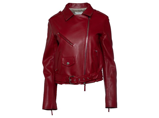 The Row, rote Lederbikerjacke - Ansicht 2