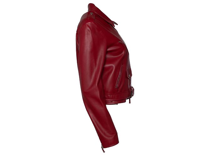 The Row, rote Lederbikerjacke - Ansicht 4