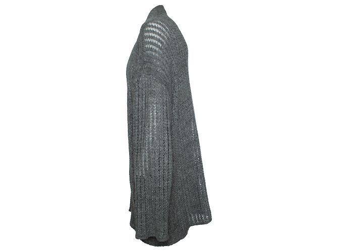 Autre Marque Sig. P., Cardigan lavorato a maglia con tasche in grigio - vista 4