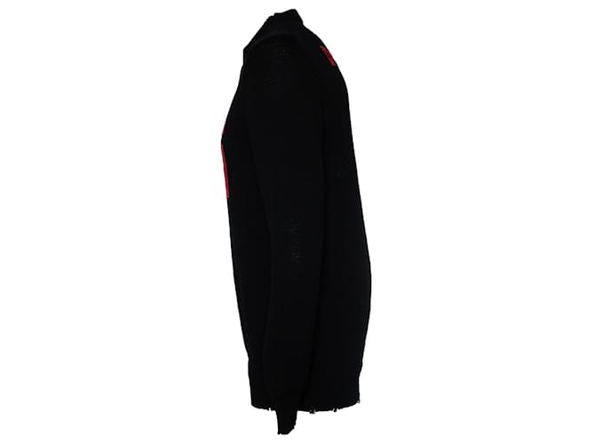 Suéter de punto de algodón con logo Givenchy Negro Roja - vista 4
