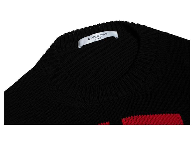 Suéter de punto de algodón con logo Givenchy Negro Roja - vista 7