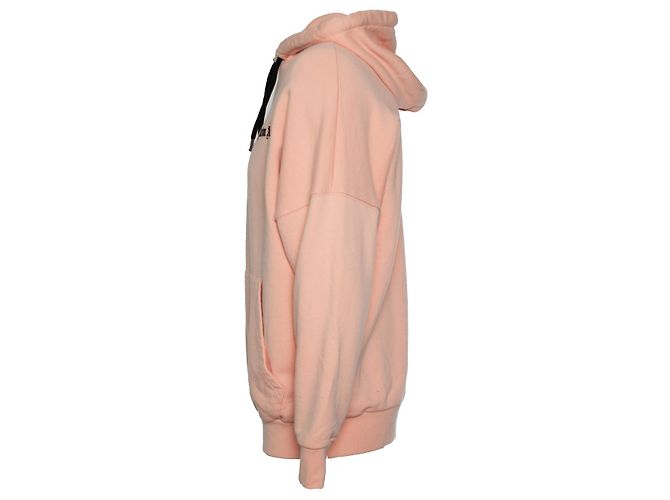 Palm Angels, Moletom com capuz de fleece com logo oversized em relevo Rosa - vista 2