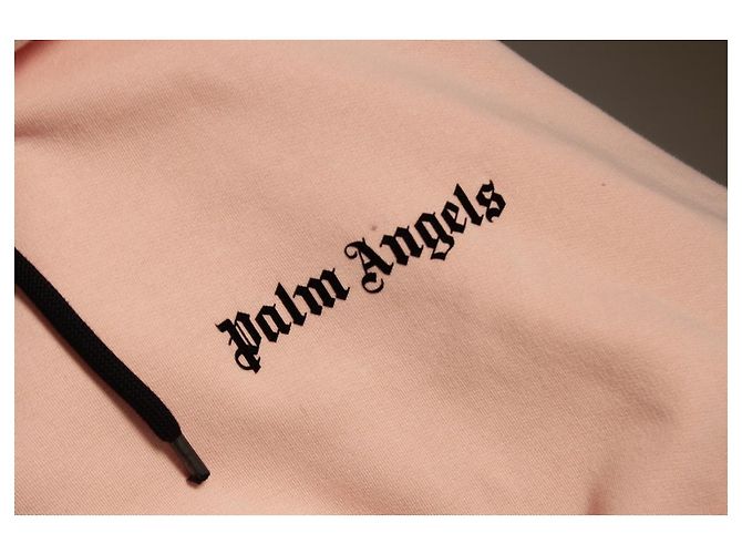 Palm Angels, Moletom com capuz de fleece com logo oversized em relevo Rosa - vista 6