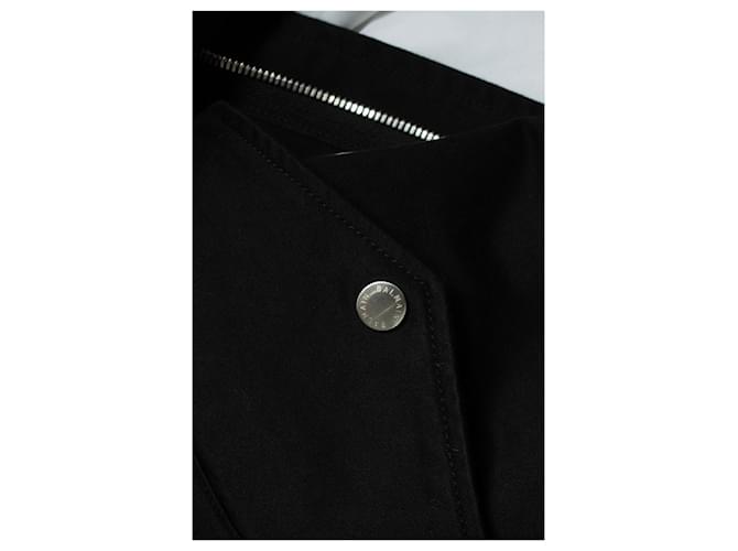 Balmain, parka con capucha negra de algodón Negro - vista 5